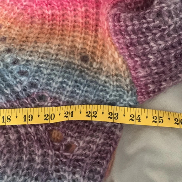 Talulah size medium rainbow ombré oversized loose knit 4% wool sweater crew neck - Picture 9 of 12